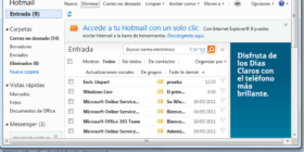 Hotmail integrado en la Barra de tareas