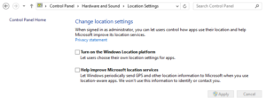 Desactivar Servicio de Localización de Windows 8