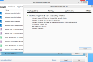 WebMatrix3 Instalar en Windows 8