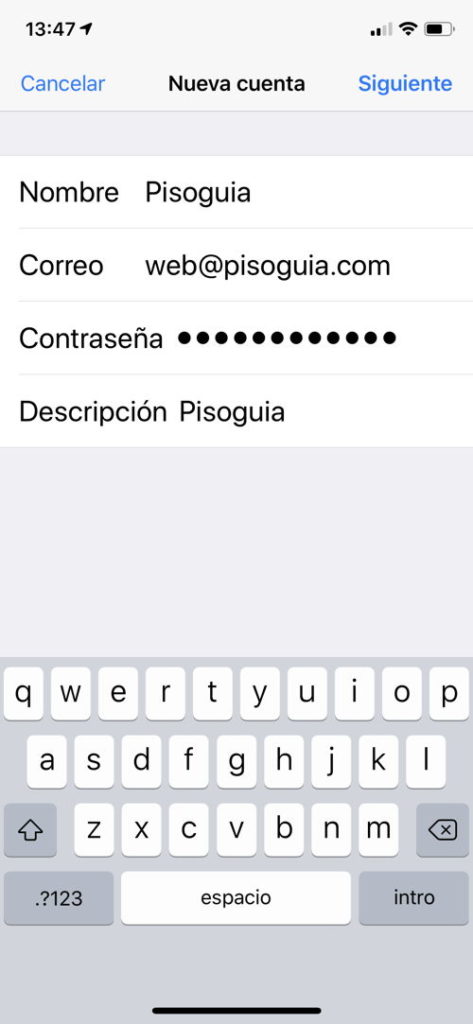 Configurar Correo Iphone X