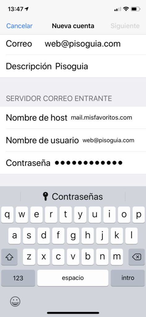 Configurar Correo Iphone X